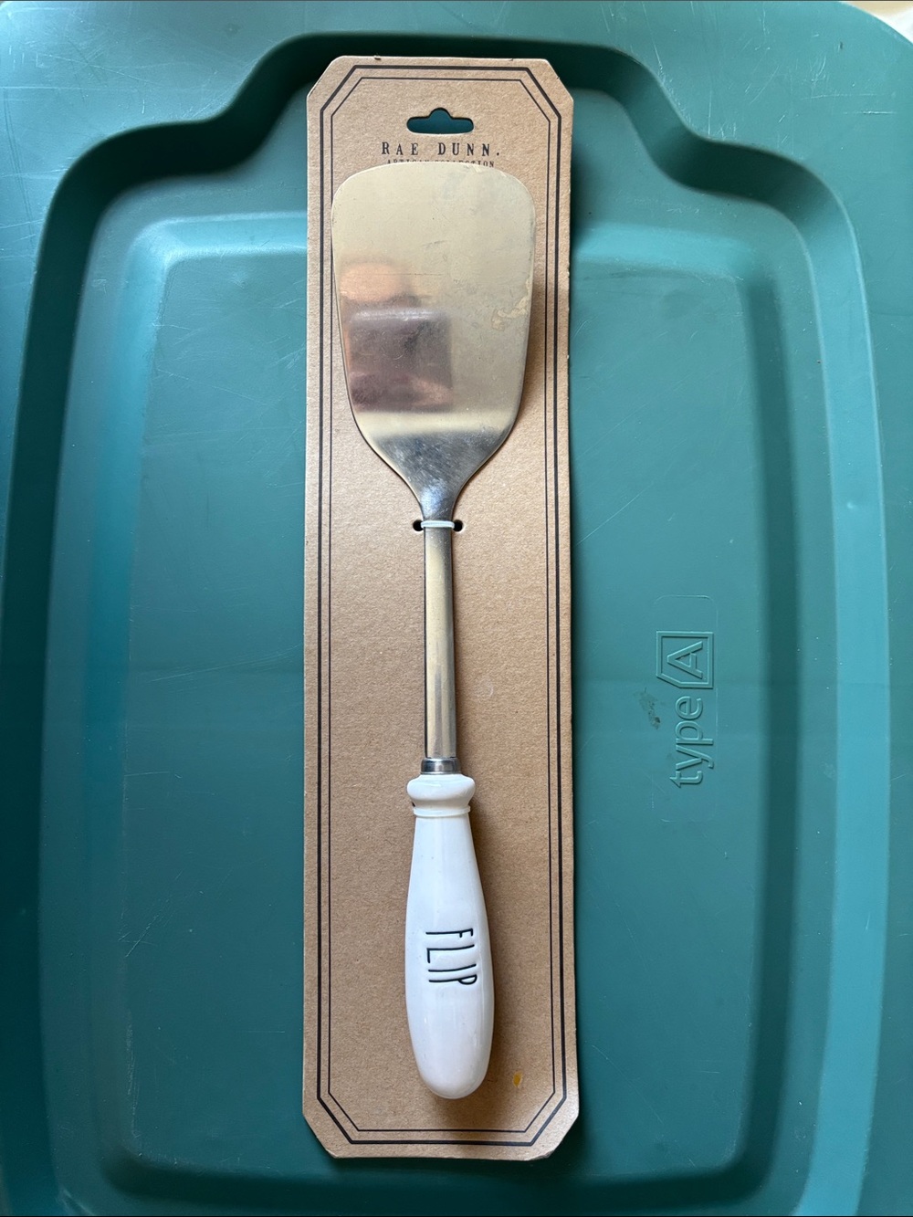 Rae Dunn White 'FLIP' Spatula with Stainless Blade